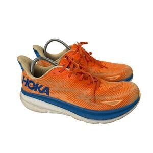 Hoka One One Clifton 9 Shoes Mens Size 11.5 D Running Vibrant Orange Impala